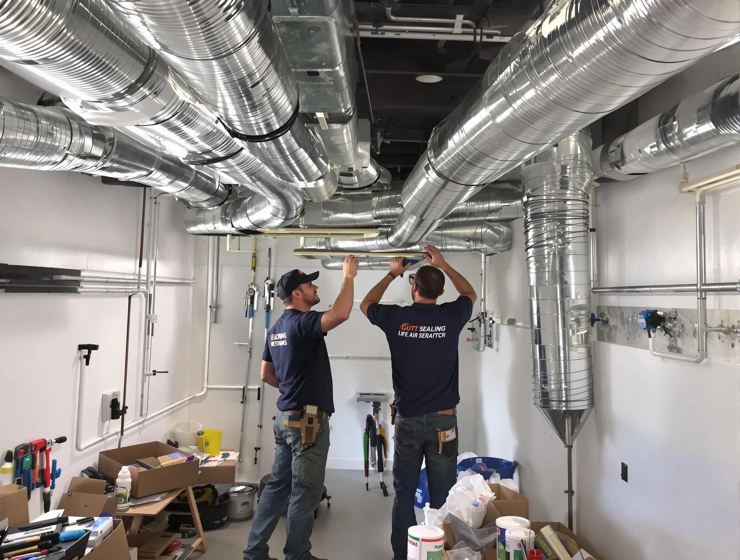 Menifee Air Duct Cleaning technician applying professional duct sealing solutions in Menifee