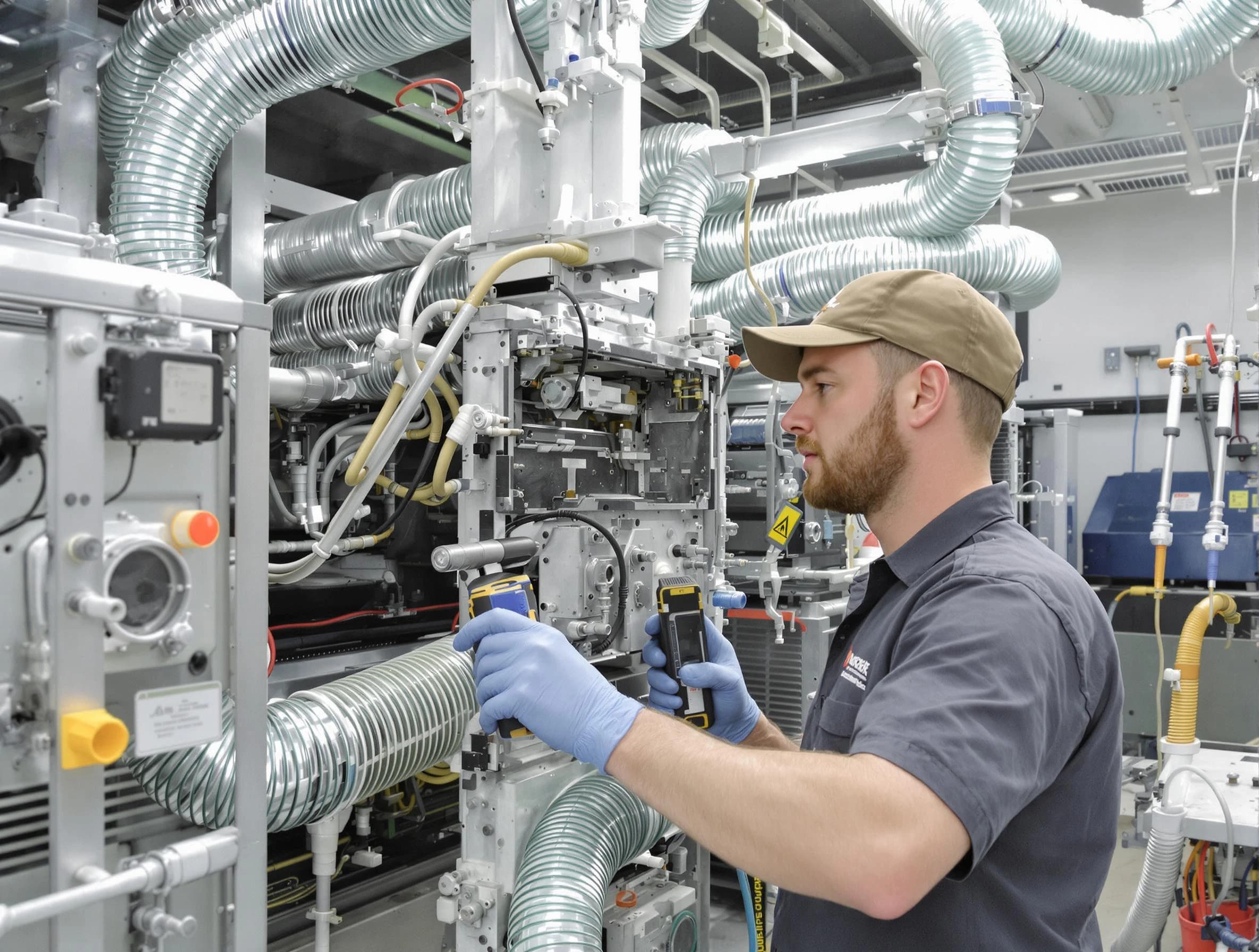 Menifee Air Duct Cleaning technician performing precision commercial coil cleaning at a business facility in Menifee