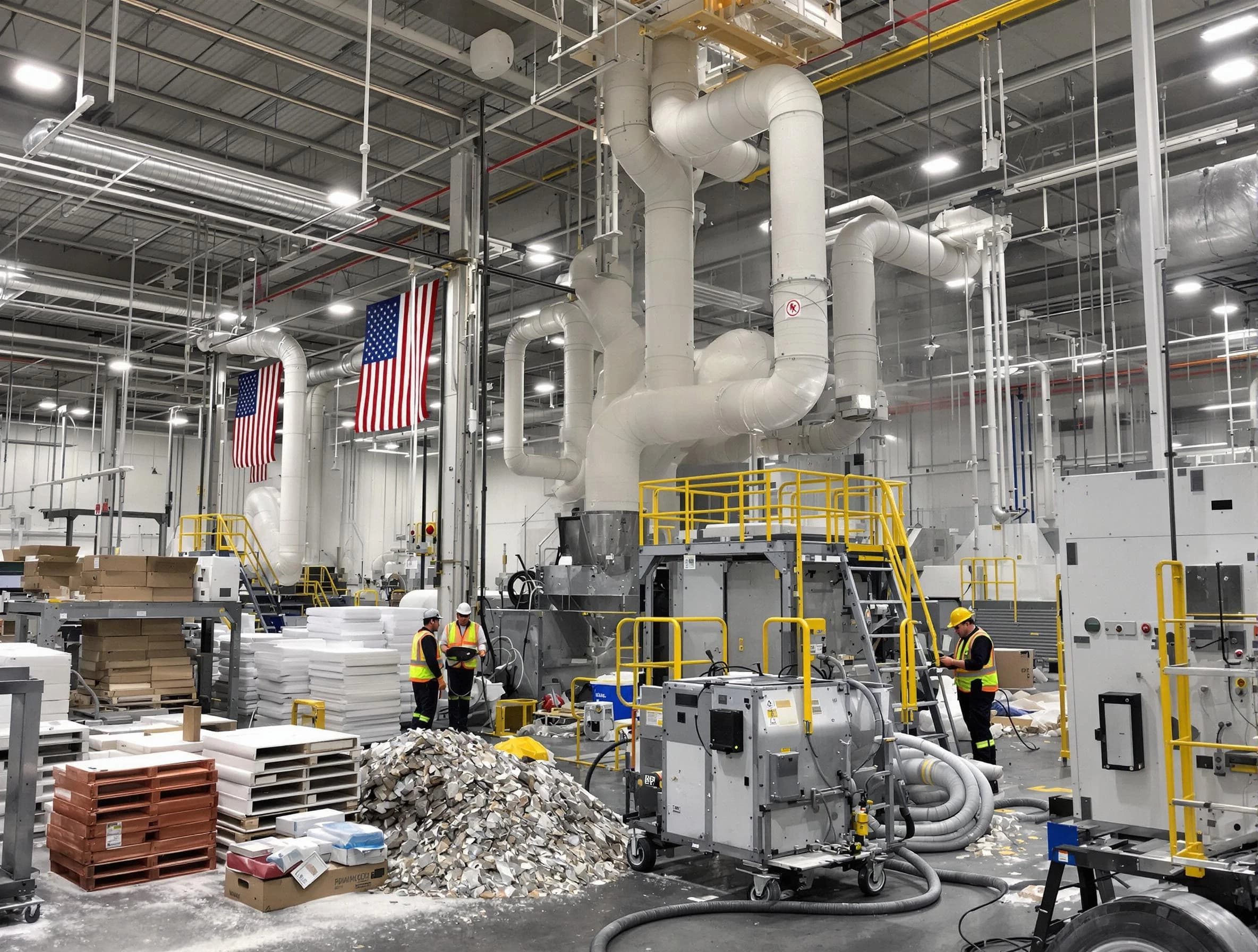 Menifee Air Duct Cleaning team performing large-scale industrial duct cleaning at a commercial facility in Menifee